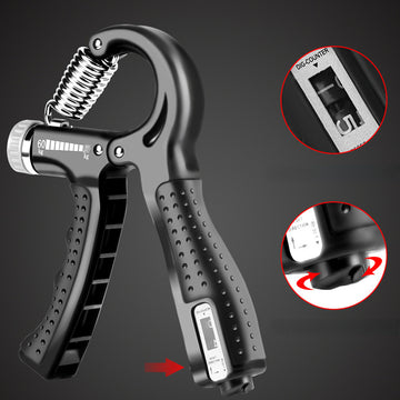 Adjustable Hand Gripper with Counter & Multi Strength Finger Trainer