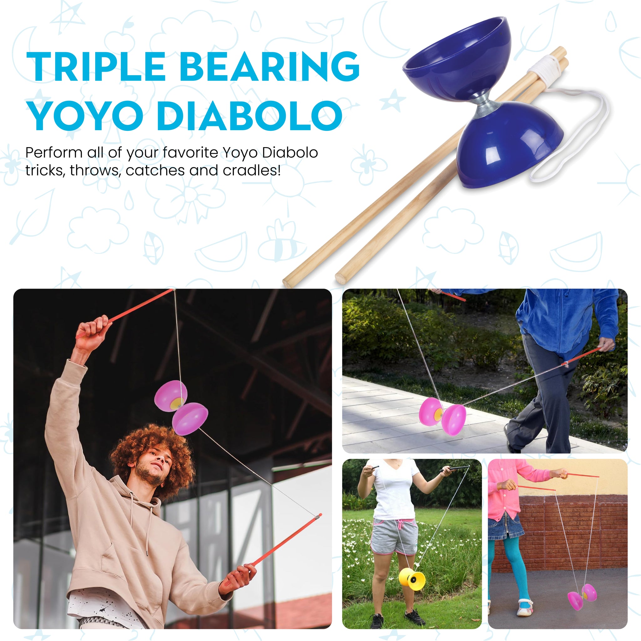 Diabolo Yoyo with Wooden Sticks