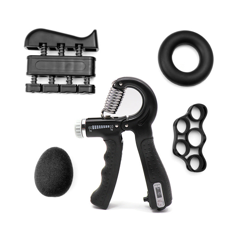 Adjustable Hand Gripper with Counter & Multi Strength Finger Trainer